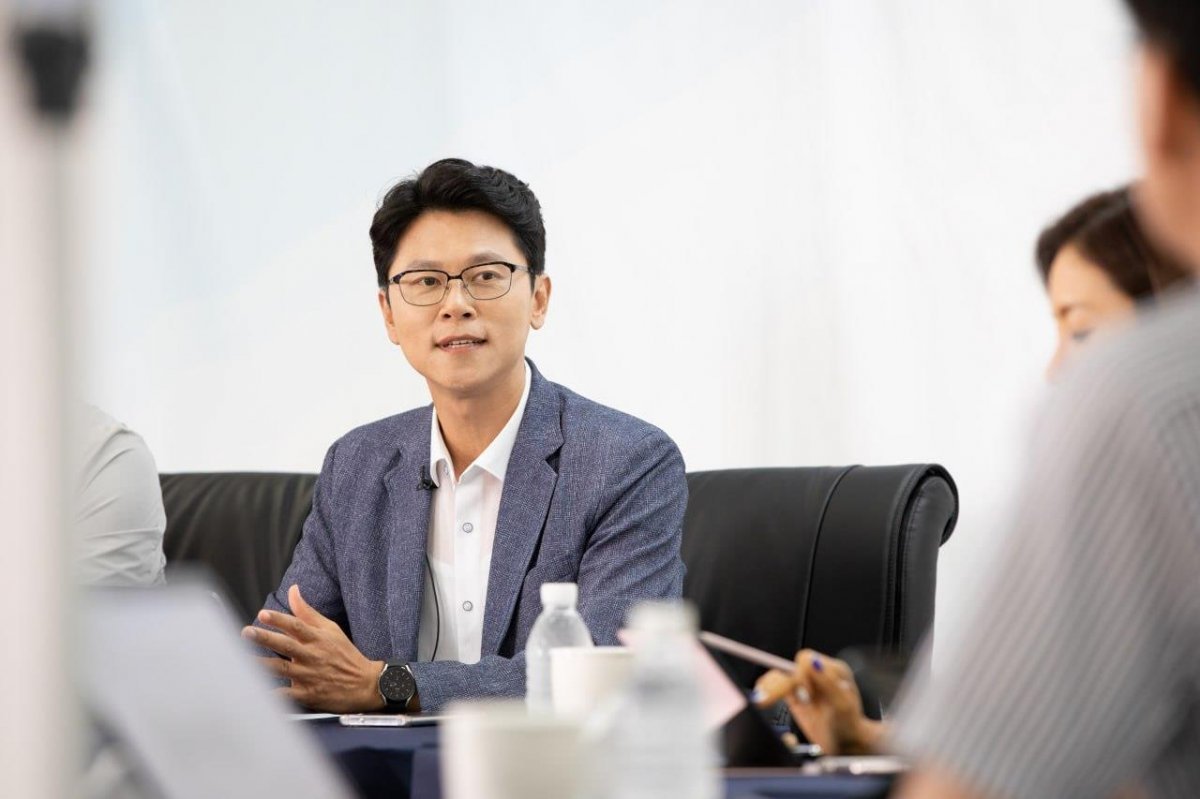 임정환 지파장이 지난 8월 3일 개최된 선 넘는 기자들 토론회에서 발언하고 있다. 사진제공ㅣ신천지 부산야고보지파