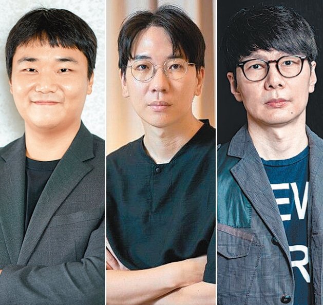 영화 ‘잠’, ‘콘크리트 유토피아’, ‘올빼미’를 각각 연출한 유재선, 엄태화, 안태진(왼쪽부터) 등 신인 감독들이 한국영화계의 ‘희망’으로 주목받고 있다. 사진제공｜롯데엔터테인먼트·NEW