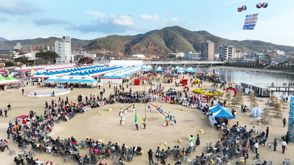 지난해 개최된 청송사과축제장 전경. 사진제공ㅣ청송군