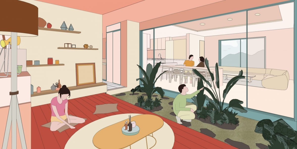 롯데건설이 제안한 주거평면 이고스페이스(Ego-Space) 이미지. 사진제공｜롯데건설