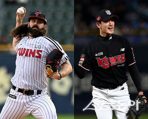 LG 트윈스 케이시 켈리(왼쪽), KT위즈 고영표. 스포츠동아DB