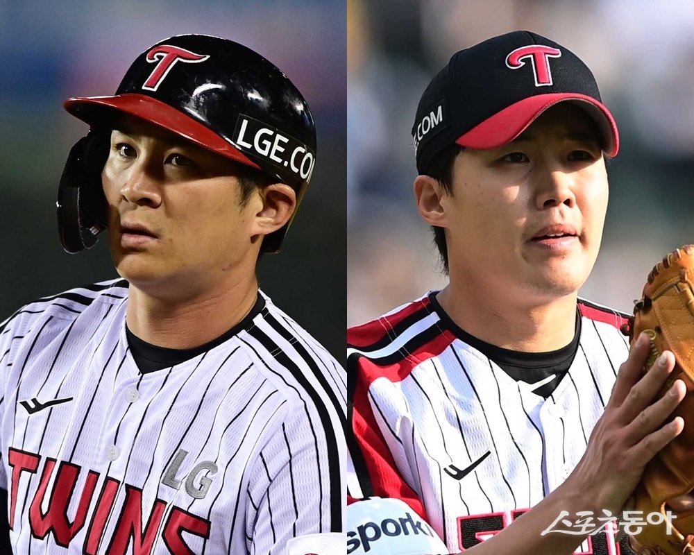 LG 오지환(왼쪽)·임찬규. 스포츠동아DB