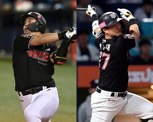 KT 위즈 문상철(왼쪽),배정대. 스포츠동아DB