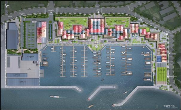 부산 수영만 요트경기장 재개발 재추진 배치도. 사진제공ㅣ부산시