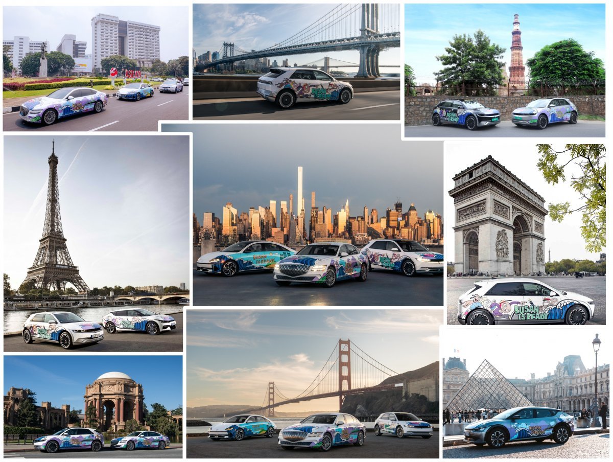 현대차그룹 아트카는 UN총회와 G20 정상회의 등 대규모 국제회의가 개최된 도시를 중심으로 총 5개국 8개 도시를 돌며 부산엑스포를 알렸다. 사진제공|현대차