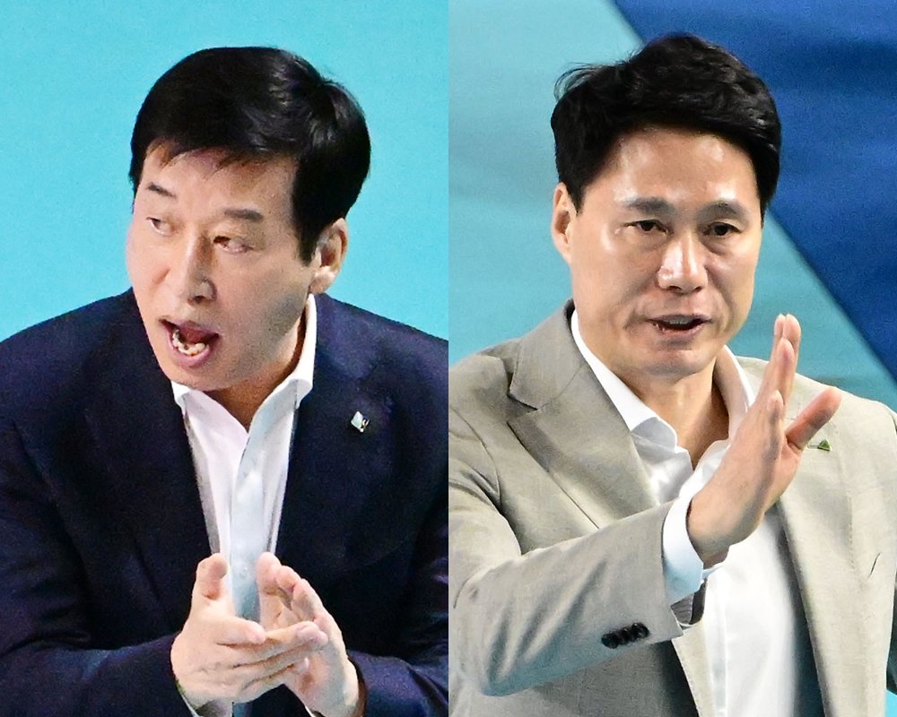 IBK기업은행 김호철 감독(왼쪽), 현대건설 강성형 감독. 사진제공 | KOVO
