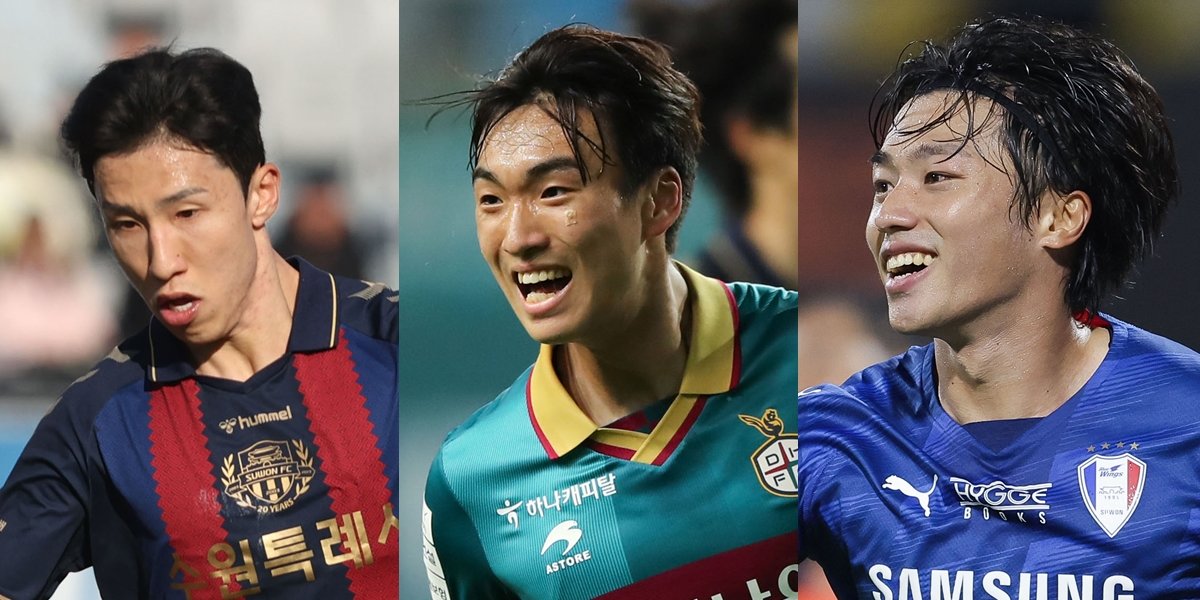 2024년 1월 1일 새해가 밝으며 K리그 선수등록도 시작됐다. 수원FC 이영재(왼쪽)와 대전하나 전병관(가운데)은 전북 현대, 수원 삼성 고승범은 울산 HD 유니폼을 입고 새 시즌을 맞을 전망이다. 사진제공 | 한국프로축구연맹