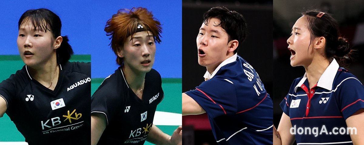 이소희, 백하나, 서승재, 채유정(왼쪽부터). 사진=게티이미지코리아