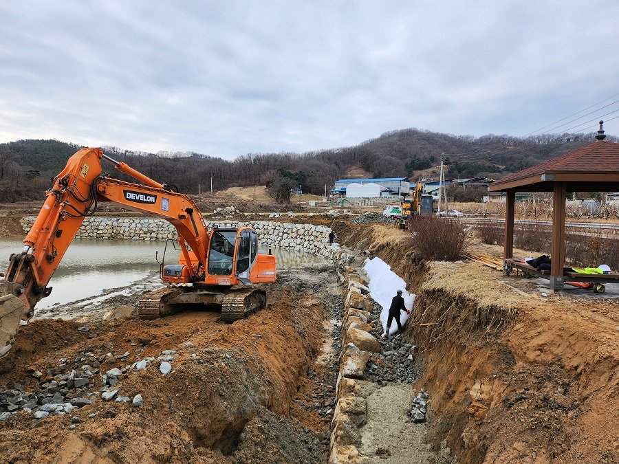 음성군 지부내저수지 공사 현장 모습. 사진제공ㅣ음성군청