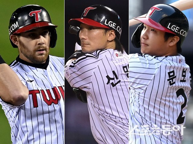 LG 오스틴·신민재·문보경. 스포츠동아DB