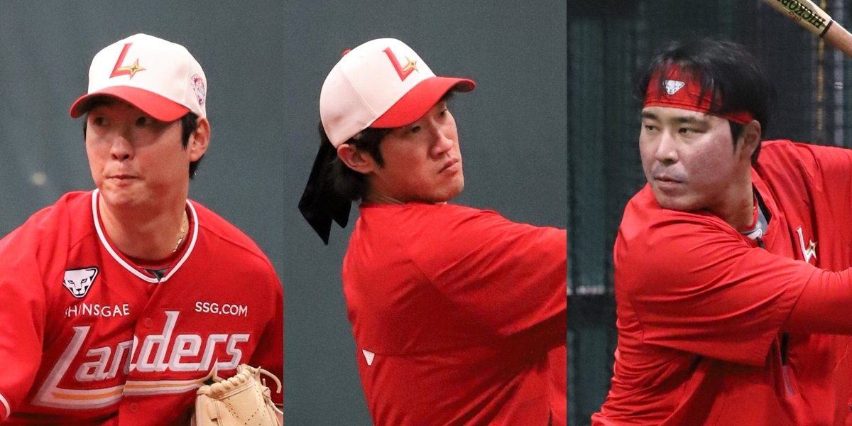 SSG 문승원·박종훈·한유섬(왼쪽부터). 사진제공 | SSG 랜더스