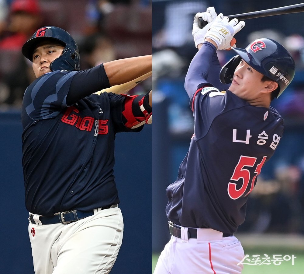 롯데 한동희(왼쪽)·나승엽. 스포츠동아DB