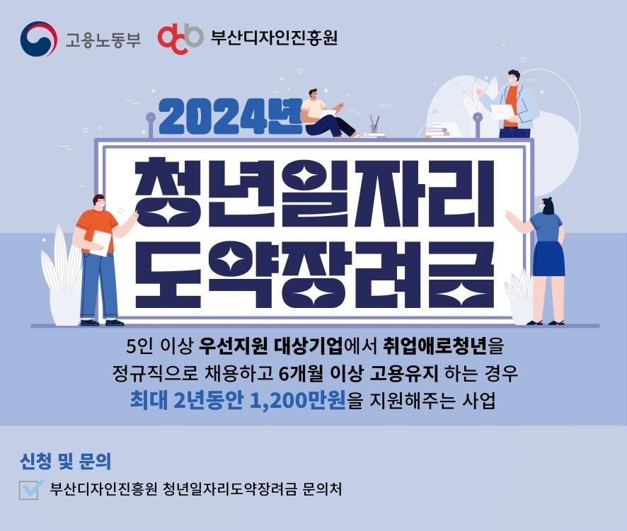 2024 청년일자리도약 장려금 지원사업안내 포스터. 사진제공ㅣ부산디자인진흥원
