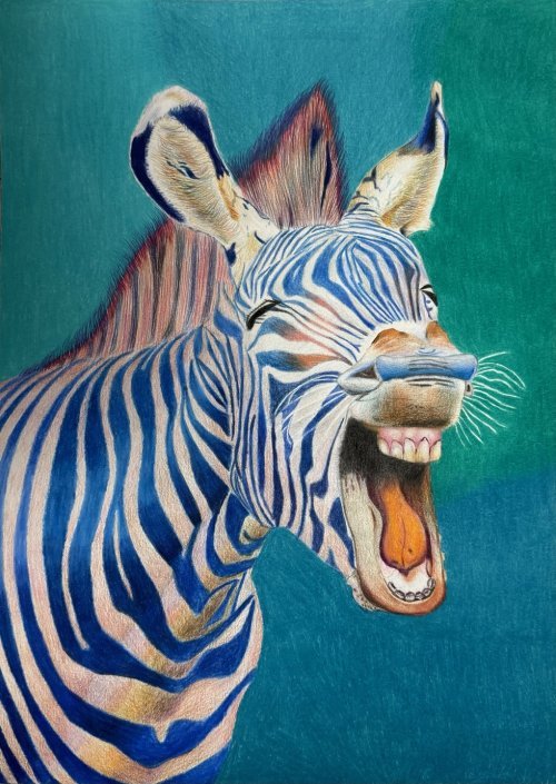 이지윤, 웃어요, 종이에 색연필, 2023