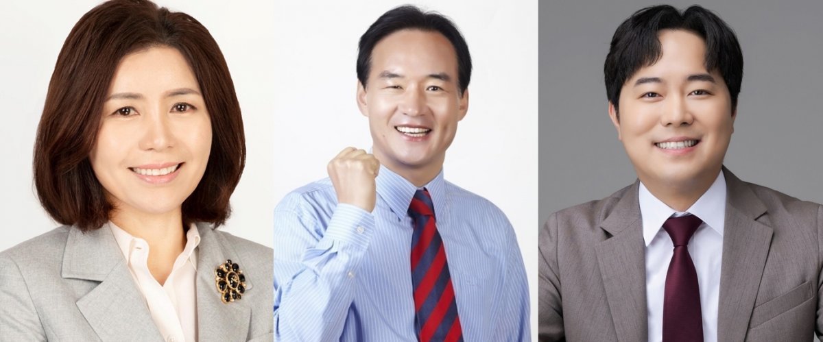 4·10 총선 국민의힘 부산 서·동구 예비후보. (왼쪽부터) 유순희 전 부산여성신문 대표, 정오규 전 부산시당 생활정치혁신위원장, 김인규 전 대통령실 행정관.