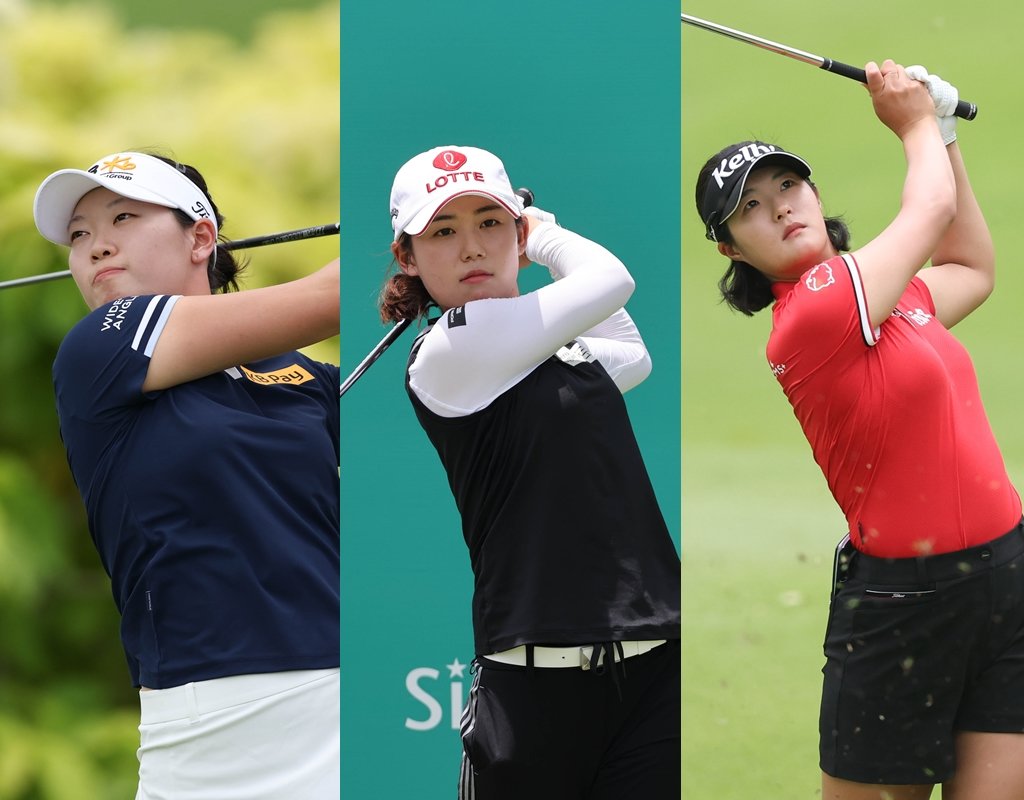 방신실, 황유민, 김민별(왼쪽부터). 사진제공 | KLPGA
