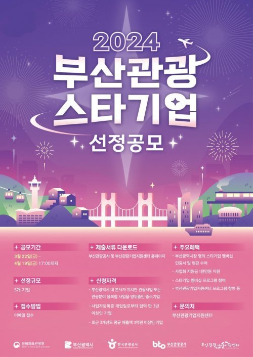 부산시 ‘부산관광 스타기업 공모전’ 홍보 포스터. 사진제공｜부산시