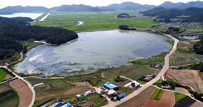 전남 진도군 내연저수지. 사진제공 | 한국농어촌공사 전남본부
