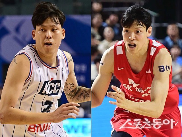 남자프로농구 6강 PO가 4일부터 시작된다. SK와 KCC의 만남은 우승 후보들의 대결이다. 특히 지난 시즌까지 SK에서 뛴 KCC 최준용(왼쪽)이 친정팀을 상대한다는 점에서 관심이 높다. 오른쪽은 SK 베테랑 김선형. 스포츠동아DB
