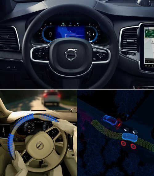 XC90은 스웨디시 럭셔리를 대표하는 인테리어와 편의 사양을 갖추고 있다.볼보자동차가 세계 최초로 개발한 긴급 제동 시스템 ‘시티 세이프티’(아래 사진). 사진제공｜볼보자동차코리아