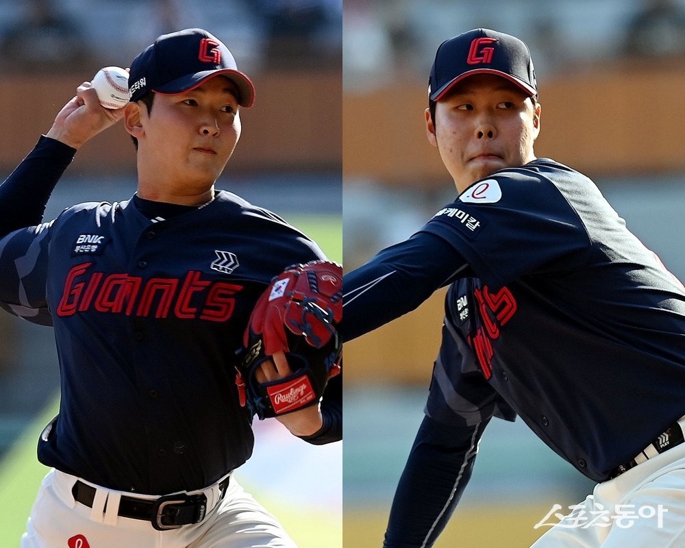 롯데 최준용(왼쪽)·전미르. 스포츠동아DB