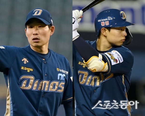 NC 이재학(왼쪽)·김한별. 스포츠동아DB