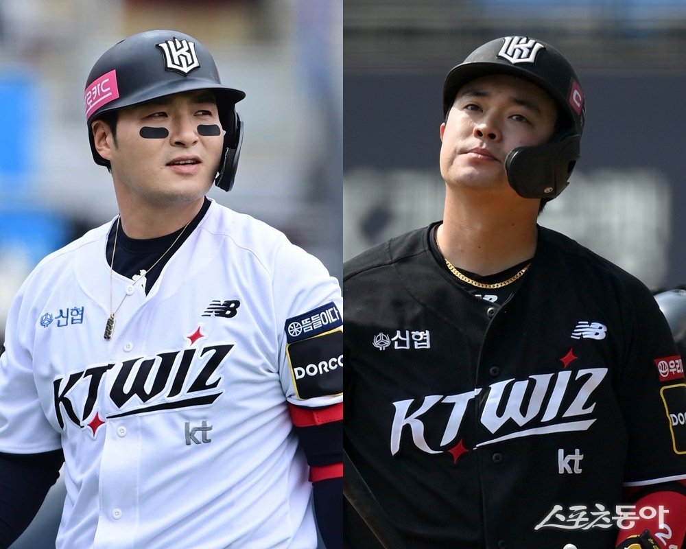 KT 박병호(왼쪽)·문상철. 스포츠동아DB