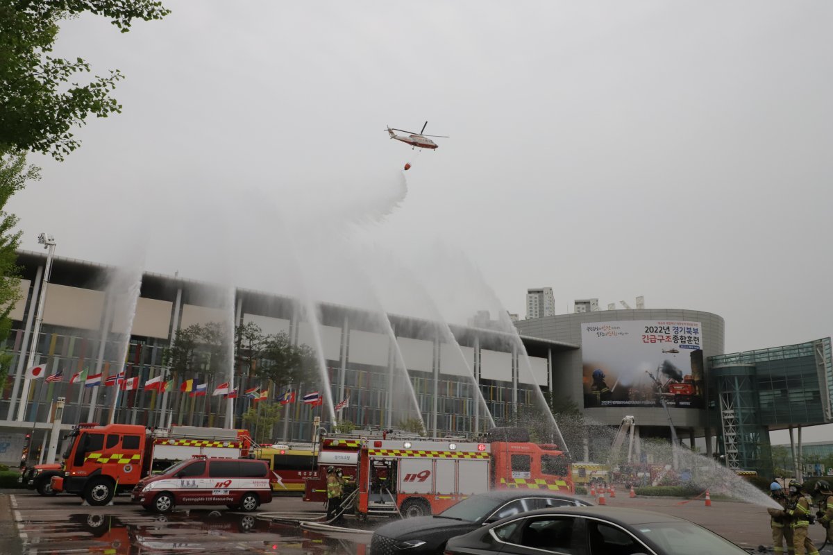 2023년도 경기도북부 긴급구조종합훈련 현장 모습. 사진제공 ㅣ경기도북부청