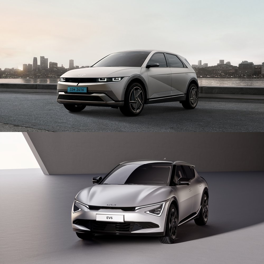 E-GMP 기반 전용 전기차인 현대차 아이오닉 5와 기아 EV6가 시장에 출시된 2021년부터 2023년까지 3년간 국내에 등록된 전기차 택시는 3만3400대로 급증했다. 현대차 아이오닉 5(위쪽)와 기아 EV6.
사진제공｜현대차