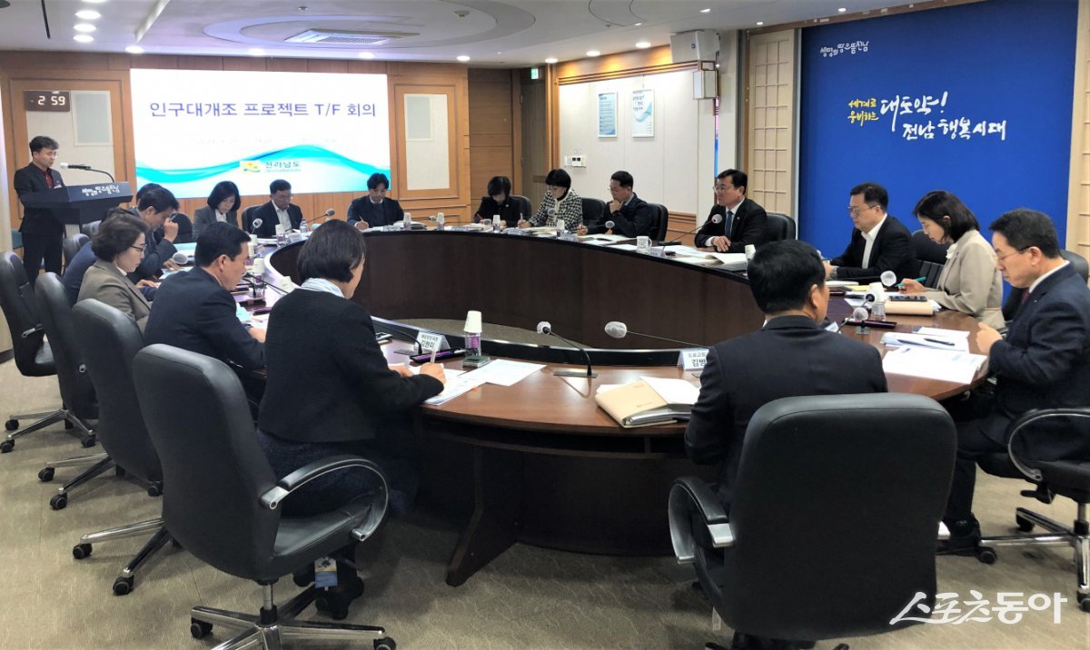 인구대개조 프로젝트 TF팀 회의 모습. 사진제공=전남도