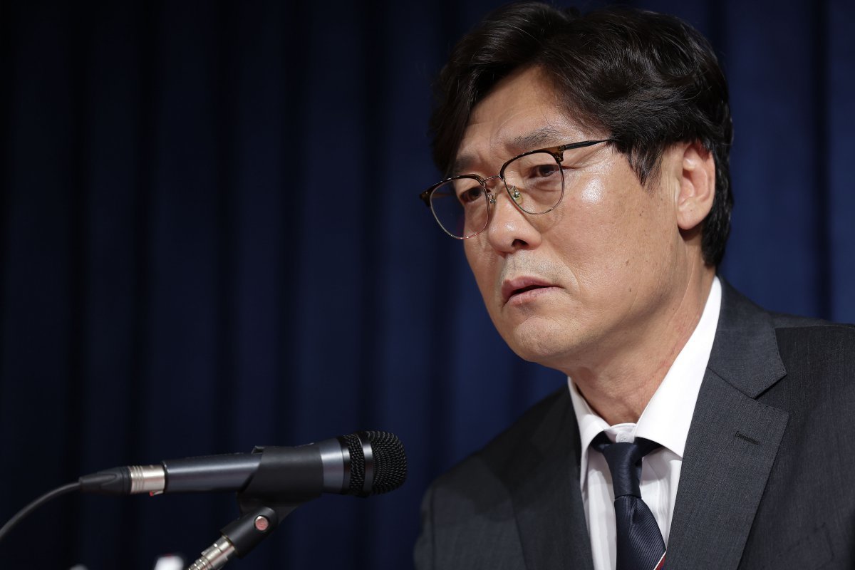 홍명보 대표팀 감독 내정 관련 브리핑에 나선 이임생 기술총괄이사. 사진제공 | 대한축구협회