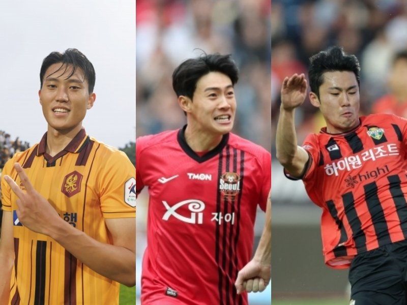 올 시즌 포지션 변경에 성공해 팀에 큰 보탬이 되고 있는 광주 허율, 서울 한승규, 강원 이기혁(왼쪽부터). 사진제공｜한국프로축구연맹