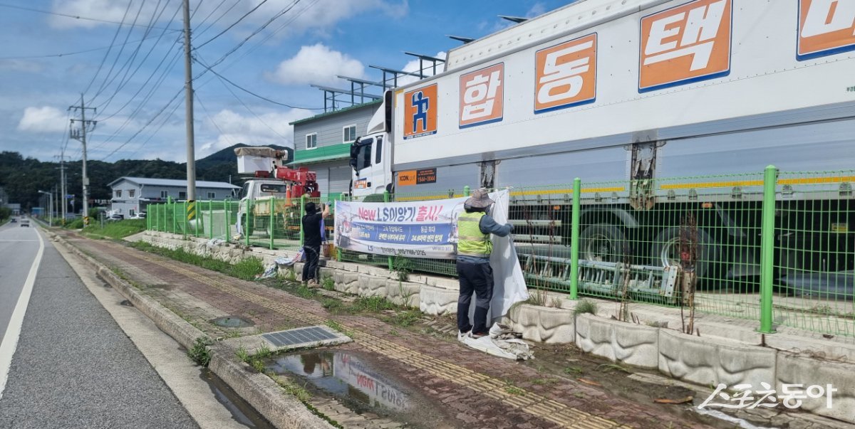 장수군이 오는 31일까지 관내 주요 국도 및 지방도 도로변의 ‘불법 현수막 일제정비’를 추진한다. 사진제공=장수군