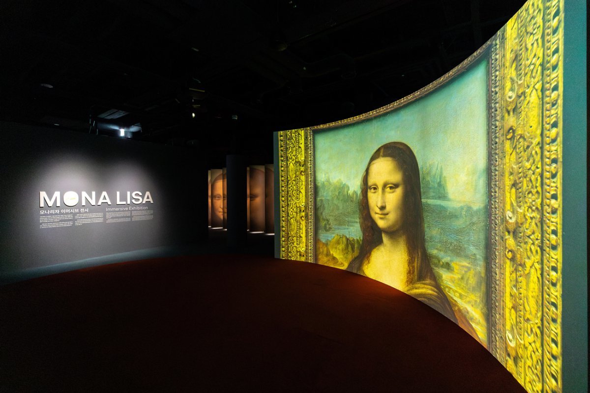 뮤지엄엘 개관 기획 전시로 1관서 진행하는  ‘모나리자 이머시브’(Monalisa Immersive)                                                사진제공｜뮤지엄엘