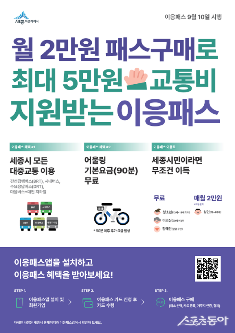 이응패스 포스터. 사진제공｜세종시청