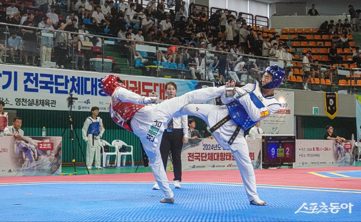 영천실내체육관에서 열린 전국단체대항 태권도 대회 경기 모습./사진=영천시