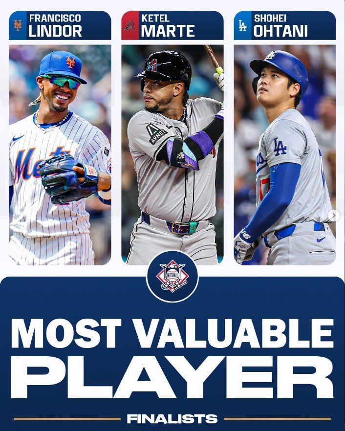 내셔널리그 최우수선수(MVP) 최후의 3인. 사진=MLB 네트워크