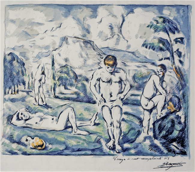 Cézanne, Paul, The Bathers, colour lithograph, 1898, Johannesburg Art Gallery, Republic of South Africa