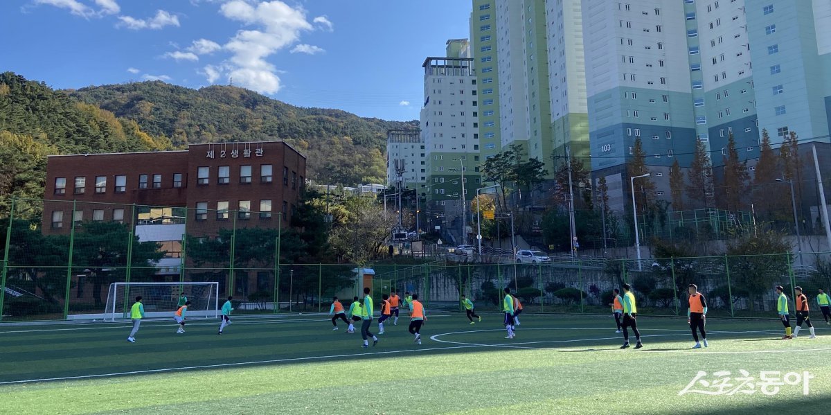 대신대학교 축구 연습장 전경./사진=경산시