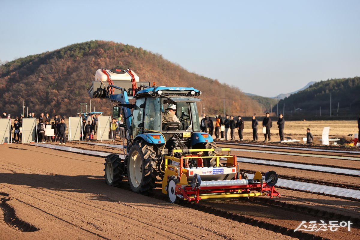 마늘 자율주행 기계화 파종 연시회 사진=의성군