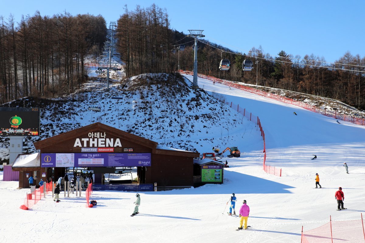 6일 24/25 겨울 오픈 직후 하이원스키장 아테나 슬로프 모습        사진제공｜강원랜드