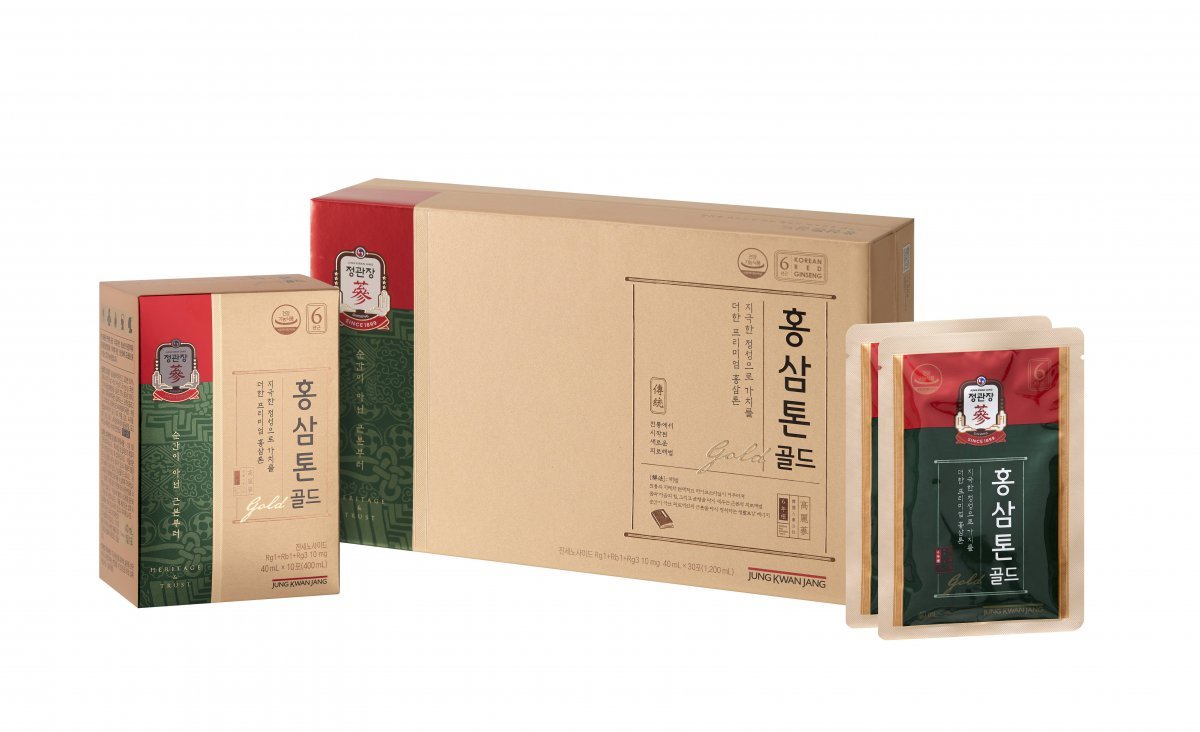 리뉴얼 출시한 ‘홍삼톤 골드’. 사진제공|KGC인삼공사