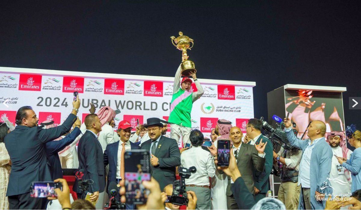 올해  열린 ‘두바이 월드컵’ 시상식                 사진｜두바이 레이싱클럽 홈페이지