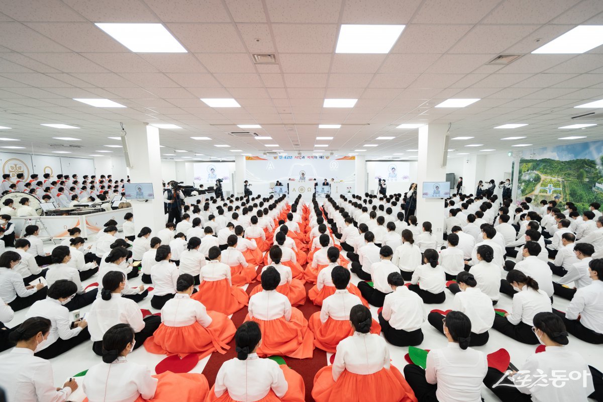 다대오지파 대구교회를 성도들의 예배 모습. (사진제공=신천지예수교회)