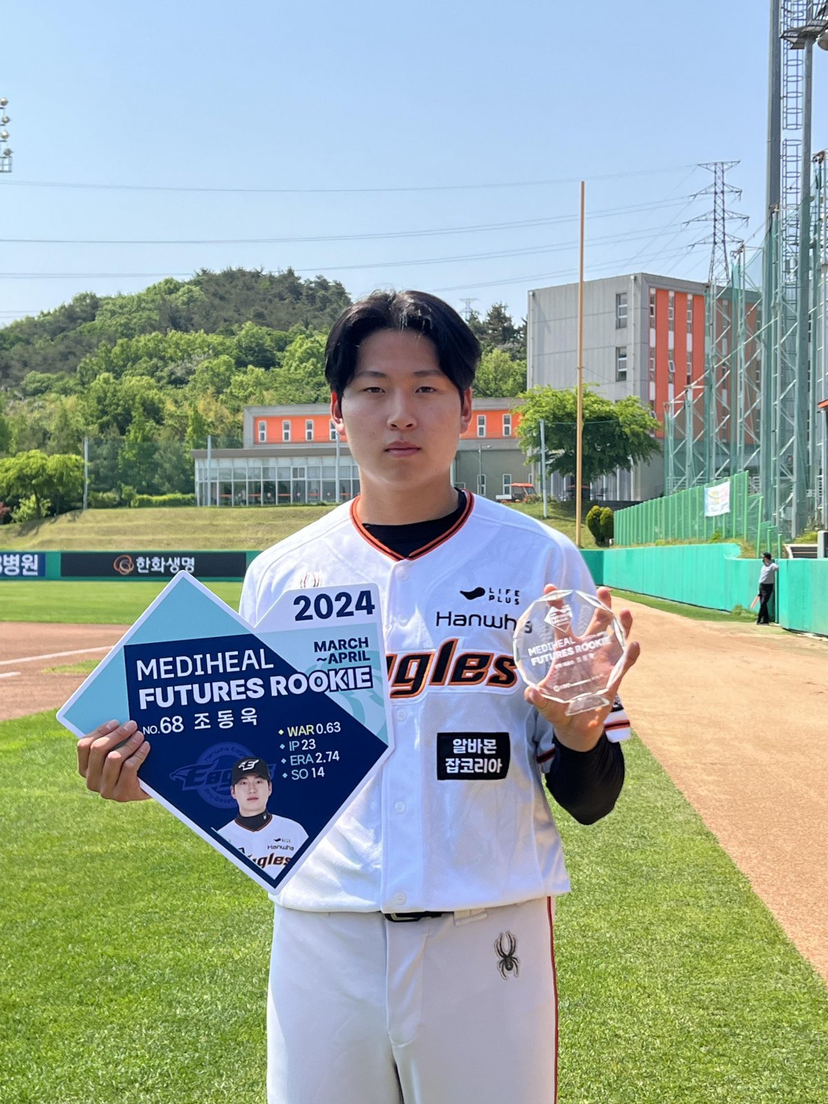 ‘메디힐 퓨처스 루키상’을 수상한 한화 조동욱.