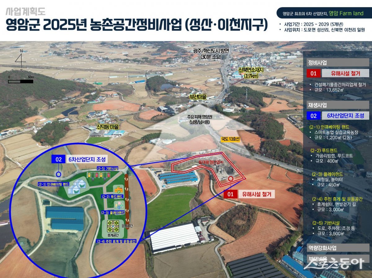 영암 성산 이천지구 농촌공간 정비사업 사업계획도. 사진제공=영암군