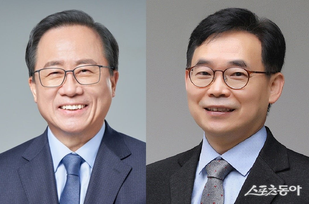 차기 부산시교육감 선거에 나선 김석준(왼쪽) 예비후보와 전영근(오른쪽) 예비후보.