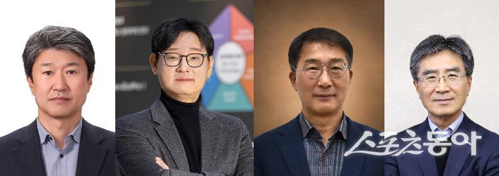 송호준 에코프로 대표, 최문호 에코프로비엠 대표, 김종섭 에코프로에이치엔 대표, 김병훈 에코프로머티리얼즈 대표(왼쪽부터). 사진제공ㅣ에코프로