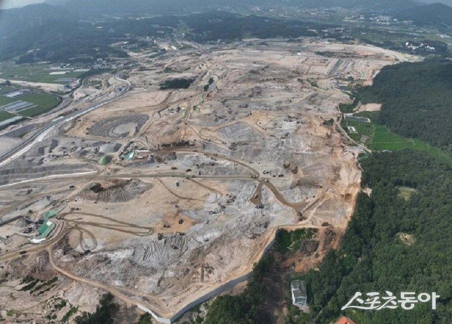 용인반도체클러스터 부지조성 공사 전경. 사진제공|용인시청
