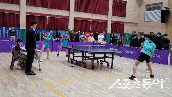 포항유소년탁구 시범경기 모습. 사진제공|포항장량초등학교